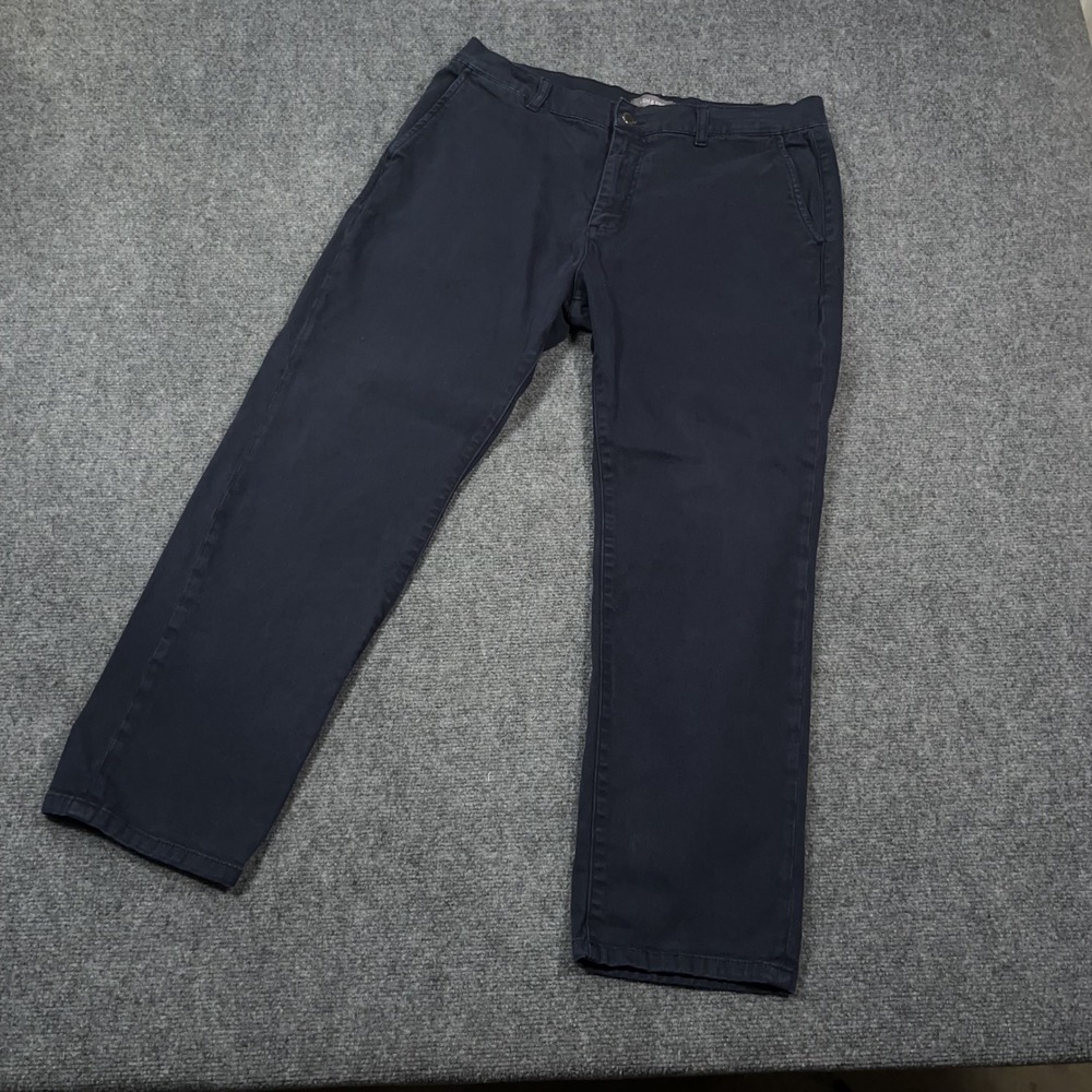 Ash & Erie Essential Chino Pants Mens 36x28 Stretch Twill Navy Blue Preppy  Frat